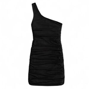 Hollister Black One Shoulder Ruched Mini Dress